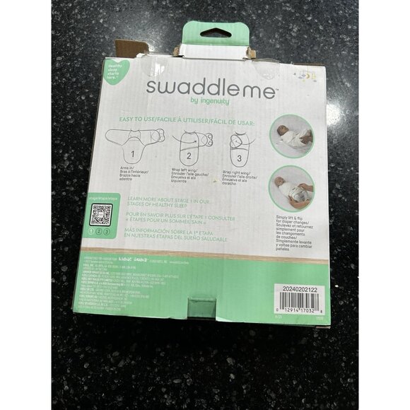 Swaddle Me, By Ingenuity, Monogram SwaddleMe, Stage 1, Size 0-3M, 3 Pk-New - Picture 4 of 6